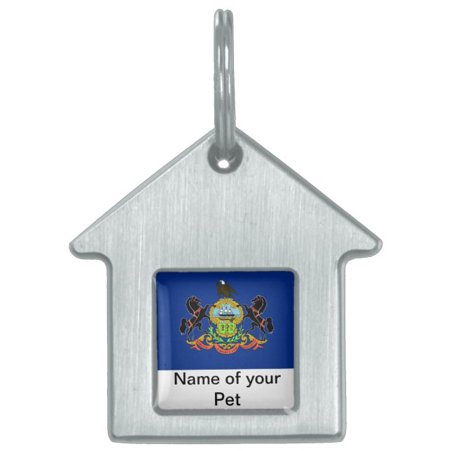 Pet Tag with Flag of Pennsylvania State (Front)