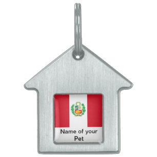Pet Tag with Flag of Peru