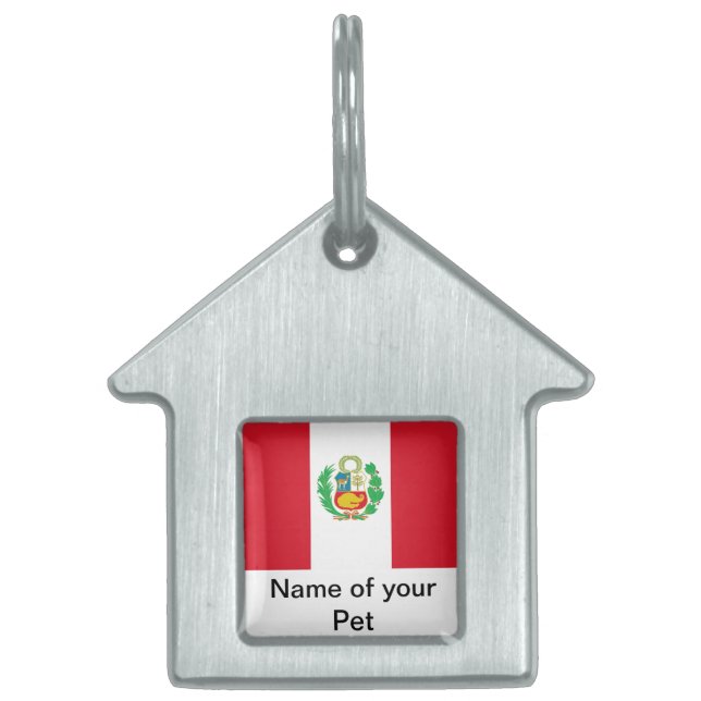 Pet Tag with Flag of Peru (Front)