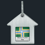 Pet Tag with Flag of Portland City<br><div class="desc">Give your furry friend a touch of Portland pride with our exclusive pet tag featuring the flag of Portland! Crafted with meticulous attention to detail, this pet tag is more than just a practical accessory; it’s a celebration of Portland’s unique character and cultural identity. The stylish design prominently showcases the...</div>