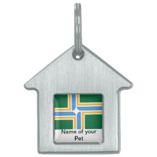 Pet Tag with Flag of Portland City