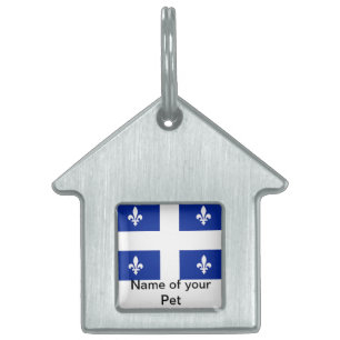 Pet Tag with Flag of Quebec, Canada