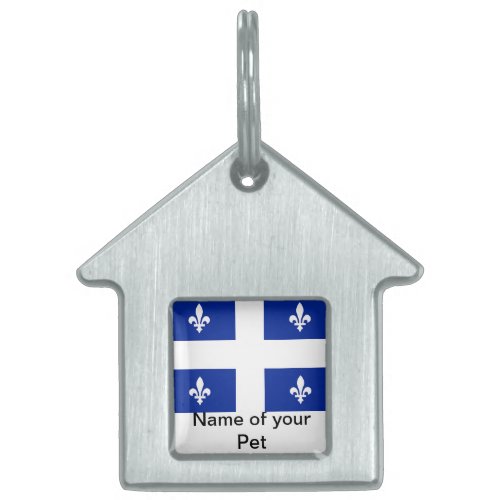 Pet Tag with Flag of Quebec Canada