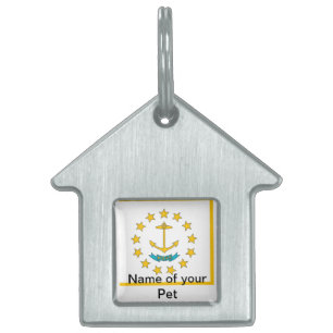 Pet Tag with Flag of Rhode Island State