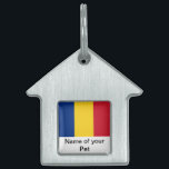 Pet Tag with Flag of Romania<br><div class="desc">Add a touch of Romanian pride to your pet’s accessories with our exclusive pet tag featuring the flag of Romania! Crafted with meticulous attention to detail, this pet tag is more than just a functional item; it’s a celebration of Romania’s heritage and cultural pride. The vibrant design prominently displays the...</div>
