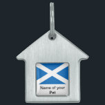 Pet Tag with Flag of Scotland<br><div class="desc">Elevate your pet's style with our exclusive pet tag featuring the flag of Scotland! Crafted with meticulous attention to detail, this pet tag is more than just a functional accessory; it's a celebration of Scottish heritage and national pride. The bold design proudly showcases the iconic elements of the Scottish flag,...</div>