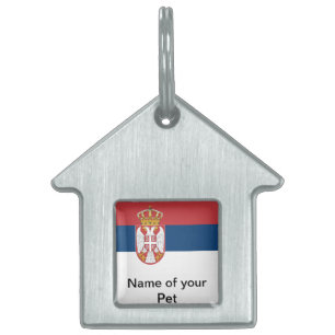 Pet Tag with Flag of Serbia