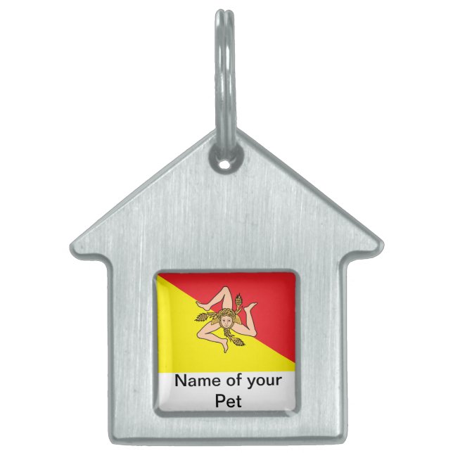 Pet Tag with Flag of Sicily, Italy (Front)