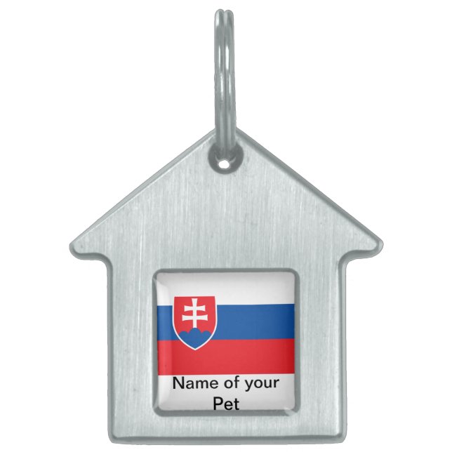 Pet Tag with Flag of Slovakia (Front)