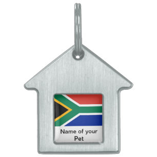 Pet Tag with Flag of South Africa