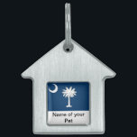 Pet Tag with Flag of South Carolina State<br><div class="desc">Add a touch of South Carolina pride to your pet’s accessories with our exclusive pet tag featuring the flag of South Carolina! This pet tag is more than just a practical identification tool; it’s a celebration of South Carolina’s heritage and a stylish way to showcase your state pride. The tag...</div>