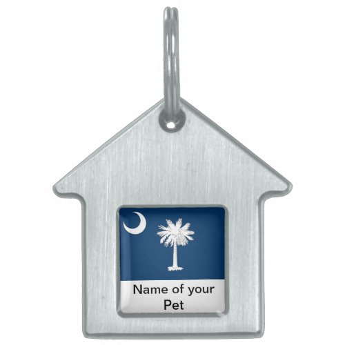 Pet Tag with Flag of South Carolina State