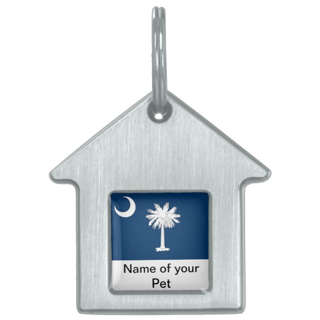Pet Tag with Flag of South Carolina State (Front)