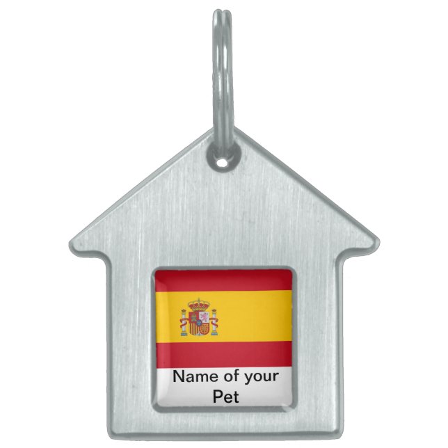 Pet Tag with Flag of Spain (Front)