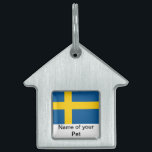 Pet Tag with Flag of Sweden<br><div class="desc">Show off your pet’s Swedish pride with our stylish pet tag featuring the flag of Sweden! This high-quality pet tag is more than just a practical accessory; it’s a symbol of Swedish heritage, perfect for adding a touch of cultural pride to your pet’s collar. The bold Swedish flag design ensures...</div>