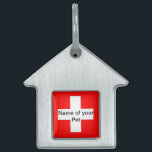 Pet Tag with Flag of Switzerland<br><div class="desc">Add a touch of Swiss pride to your pet's accessories with our exclusive pet tag featuring the flag of Switzerland! Crafted with meticulous attention to detail, this pet tag is more than just a functional item; it’s a celebration of Switzerland’s heritage and cultural pride. The vibrant design prominently displays the...</div>