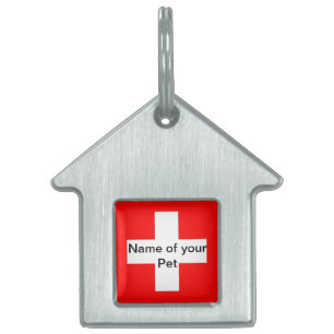 Pet Tag with Flag of Switzerland