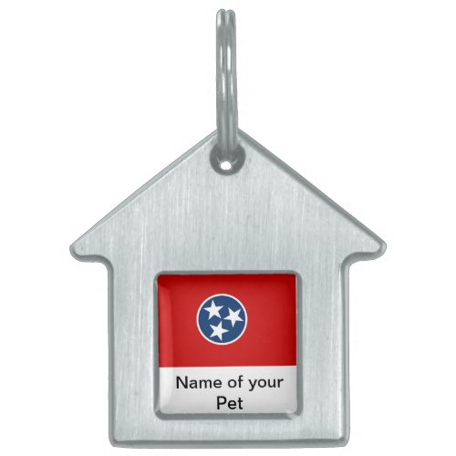 Pet Tag with Flag of Tennessee State