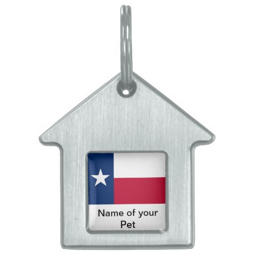 Pet Tag with Flag of Texas State
