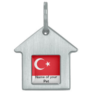 Pet Tag with Flag of Turkey