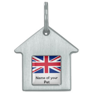 Pet Tag with Flag of United Kingdom