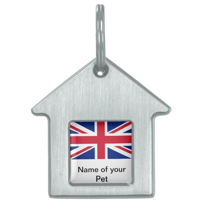 Pet Tag with Flag of United Kingdom (Front)