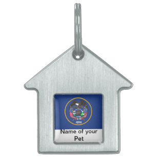 Pet Tag with Flag of Utah State