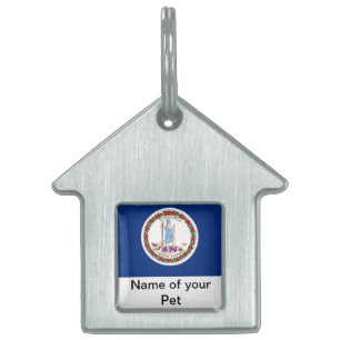 Pet Tag with Flag of Virginia State