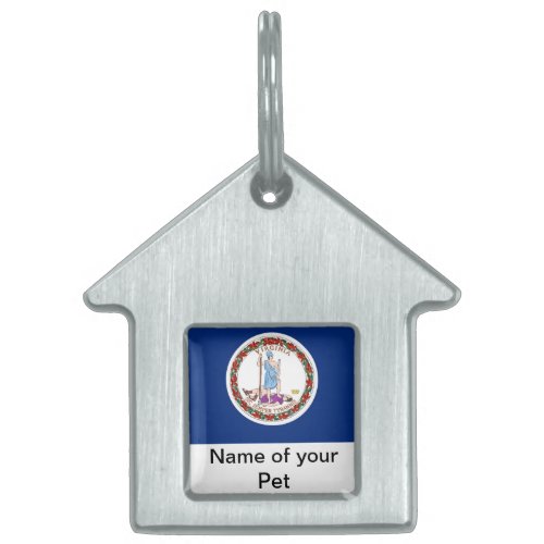 Pet Tag with Flag of Virginia State