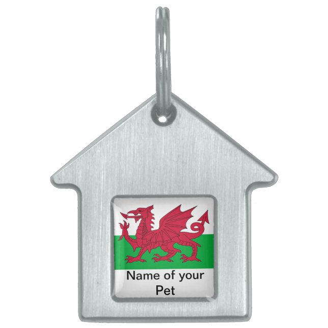 Pet Tag with Flag of Wales (Front)