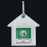 Pet Tag with Flag of Washington State<br><div class="desc">Give your furry friend a touch of Washington State pride with our exclusive pet tag featuring the flag of Washington State! Designed for both style and functionality, this pet tag is more than just a name identifier; it’s a celebration of Washington’s heritage. The vibrant design prominently displays the iconic Washington...</div>