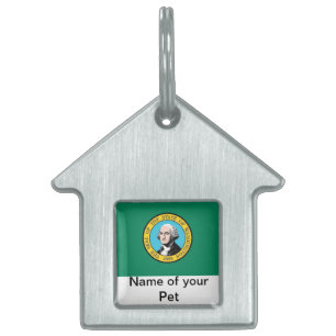 Pet Tag with Flag of Washington State