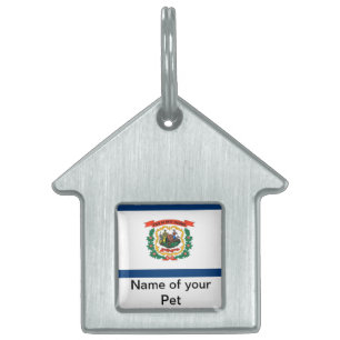 Pet Tag with Flag of West Virginia State