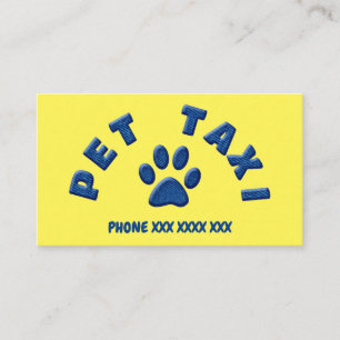 pet taxi denim business card