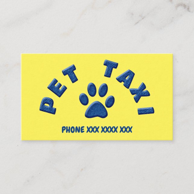 pet taxi denim business card (Front)
