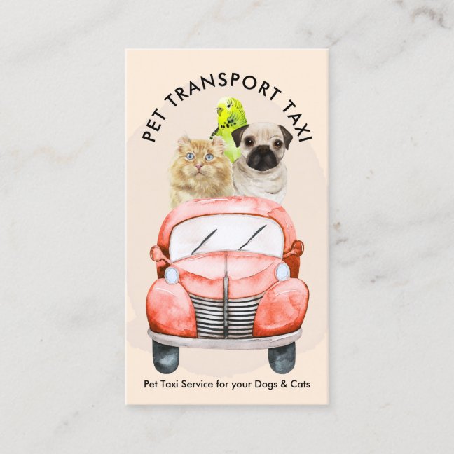 Pet Taxi To Vet Appointments Business Card