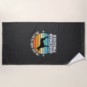 Pet The Doberman Pinscher Retro Beach Towel