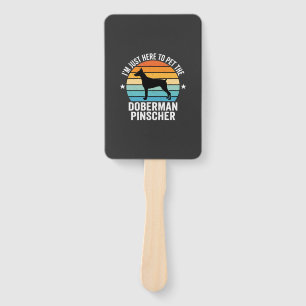 Pet The Doberman Pinscher Retro Hand Fan