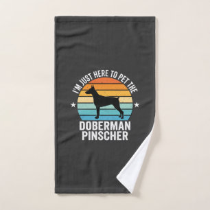 Pet The Doberman Pinscher Retro Hand Towel