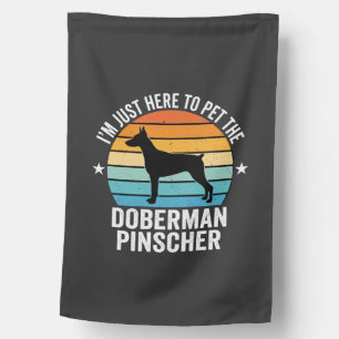 Pet The Doberman Pinscher Retro House Flag