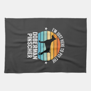 Pet The Doberman Pinscher Retro Kitchen Towel