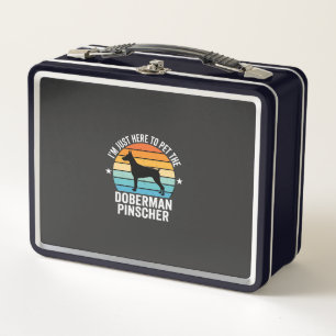 Pet The Doberman Pinscher Retro Metal Lunch Box
