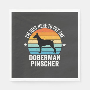 Pet The Doberman Pinscher Retro Napkins