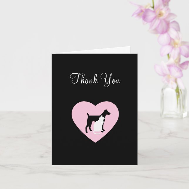 Pet Theme Custom Thank You Cards (Orchid)