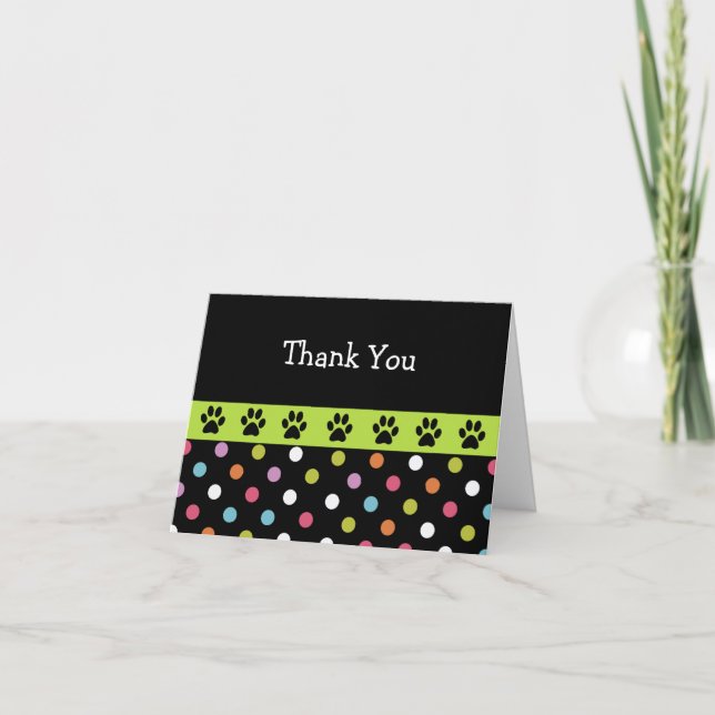 Pet Theme Fun Business Thank You Cards (Front)