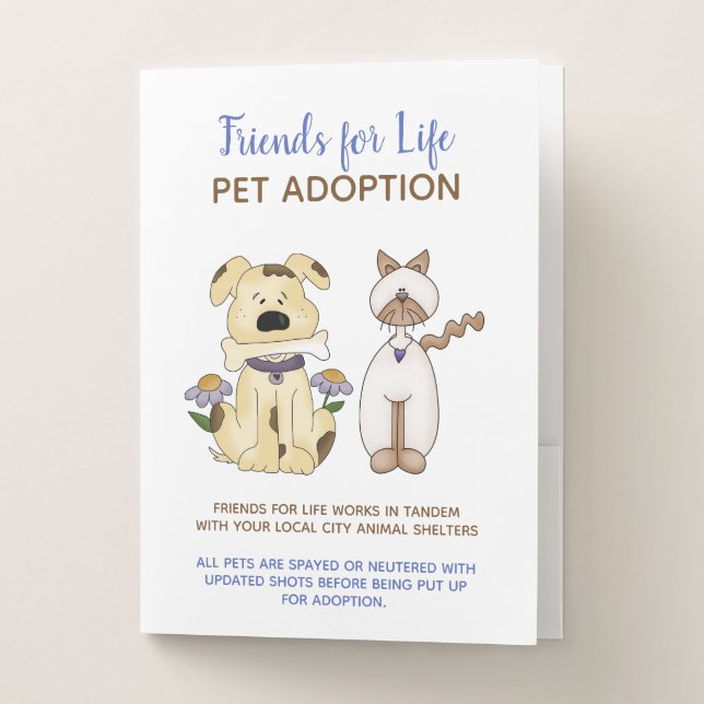 Pet Themed Personalized Pocket Folders (Front)
