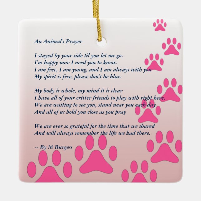 Pet Tribute / Memorial - Ceramic Ornament (Front)