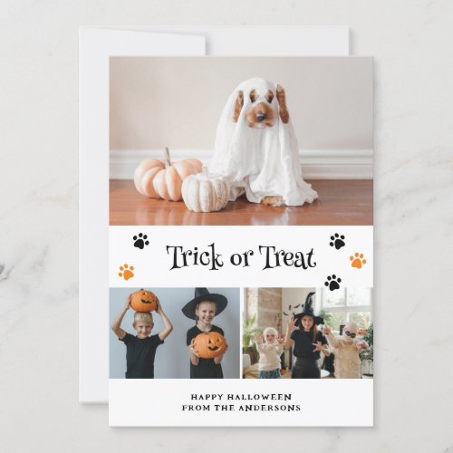 Pet Trick or Treat Photo Happy Halloween Card