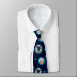Pet Two Photo Fun Circle Neck Tie<br><div class="desc">Fun circle pattern tie with two photo option. The ties are intended for pet photos,  but you can add any family photos! Great unique photo gift.</div>