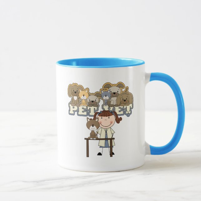 Pet Vet Brunette Female Tshirts and Gifts Mug (Right)